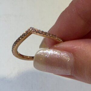 Pandora 14K Rose Gold Plated Wishbone Ring
